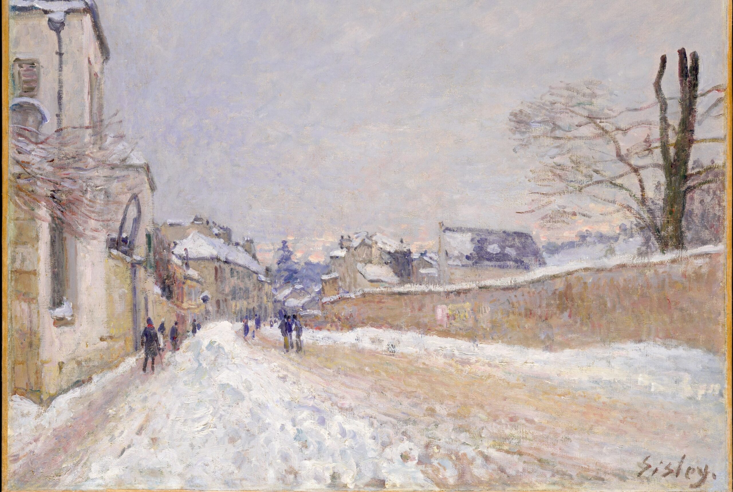 Rue Eugène Moussoir at Moret: Winter