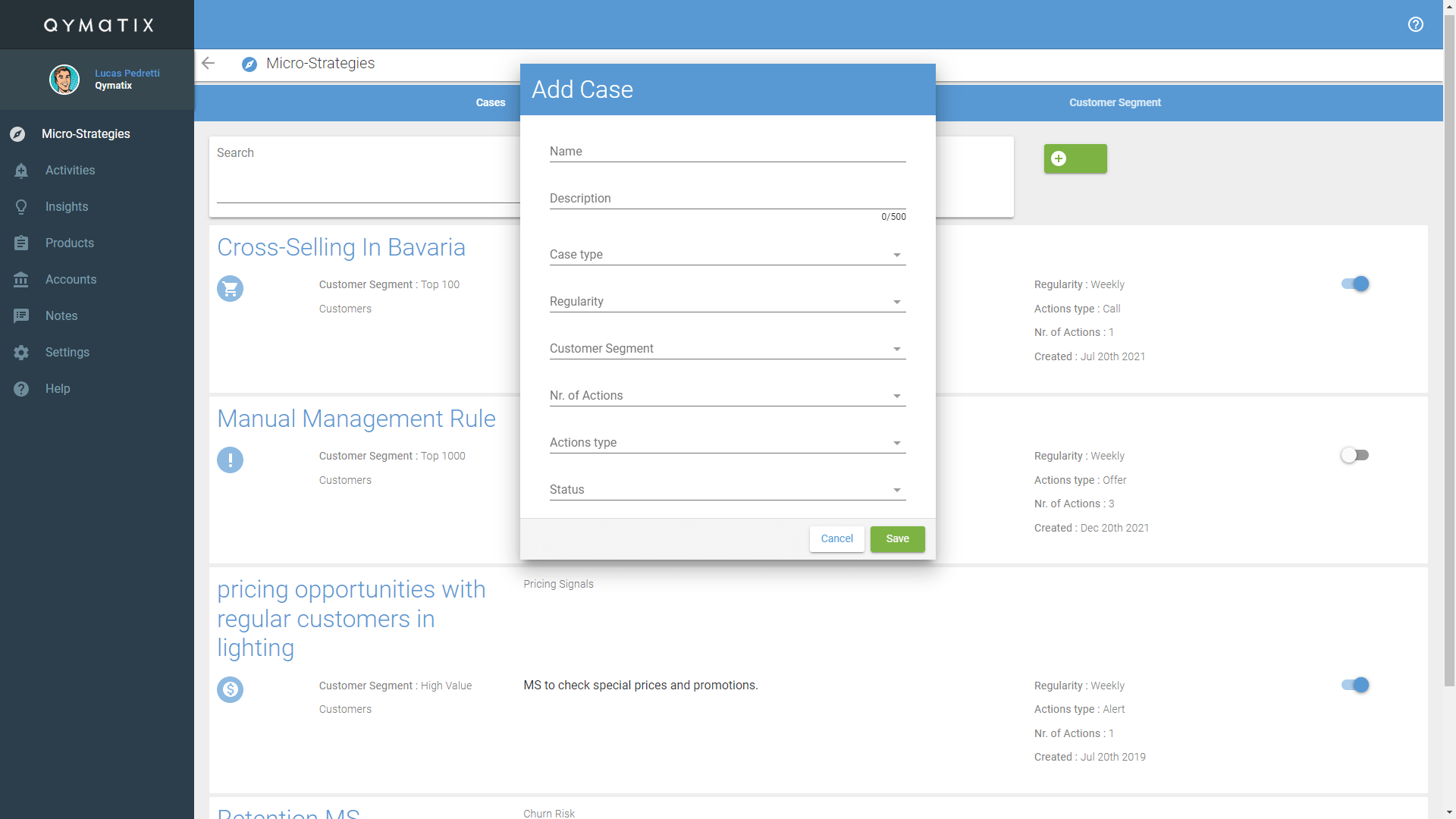 Pipeline Management - Cases - Qymatix Predictive Sales Software